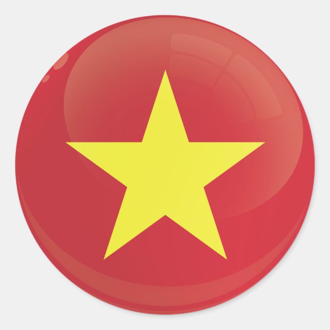 Vietnam Round Icon Flag  Classic Round Sticker (Front)