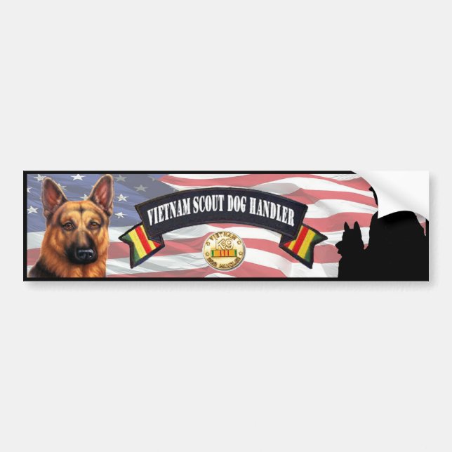 Vietnam Scout Dog Handler Bumper Sticker (Front)