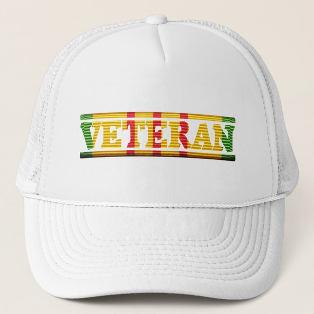 Vietnam Service Ribbon Veteran Mesh-Back Hat (Front)