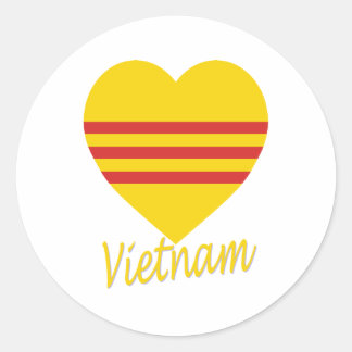 Vietnam (South) Flag Heart Classic Round Sticker