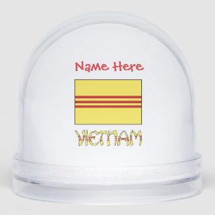 Vietnam South Vietnamese Flag Red Personalized  Snowglobe