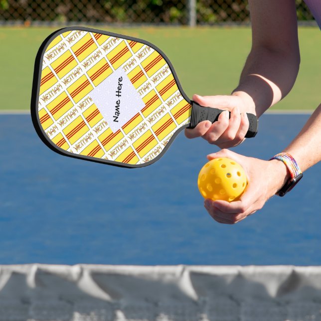 Vietnam South Vietnamese Flag Tiled Personalised  Pickleball Paddle (Insitu)