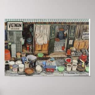 Vietnam Street Life, Customizable Travel Date  Poster