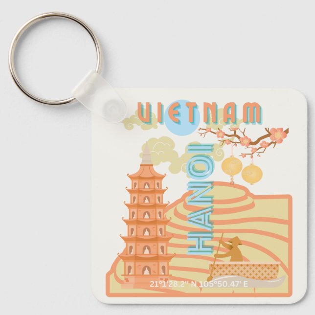Vietnam Travel Art Key Ring (Front)