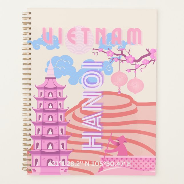 Vietnam Travel Art, Pink Planner (Front)