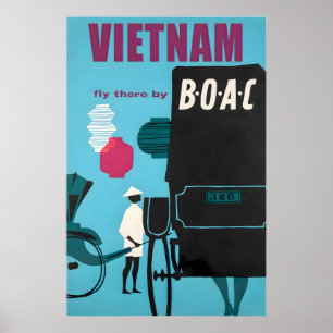 Vietnam Travel Poster Vietnamese Art Gift Asian
