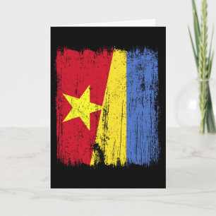 Vietnam Ukraine Half Flag Vietnamese Ukrainian Her Card