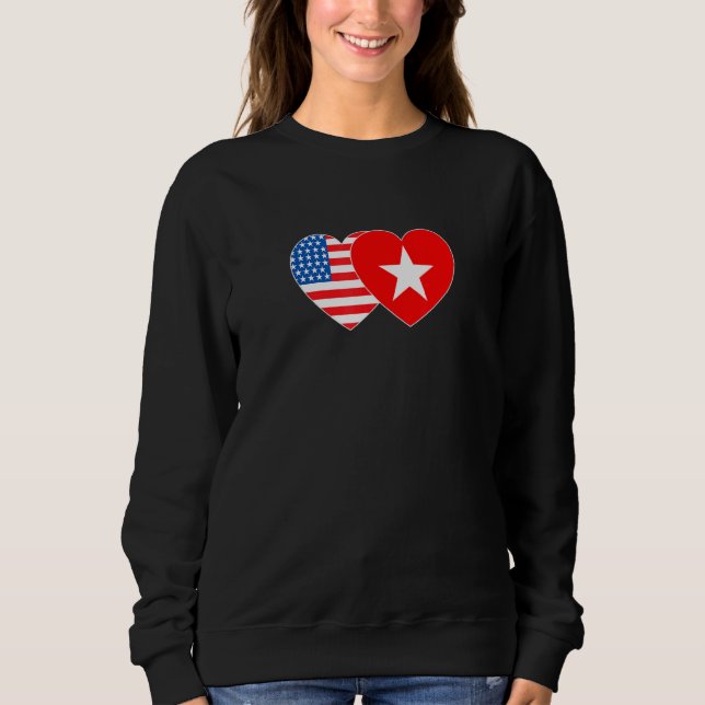 Vietnam&USA Flag Twin Heart for Vietnamian America Sweatshirt (Front)