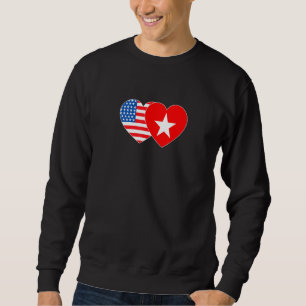 Vietnam&USA Flag Twin Heart for Vietnamian America Sweatshirt