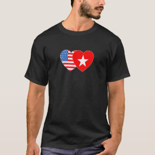 Vietnam&USA Flag Twin Heart for Vietnamian America T-Shirt
