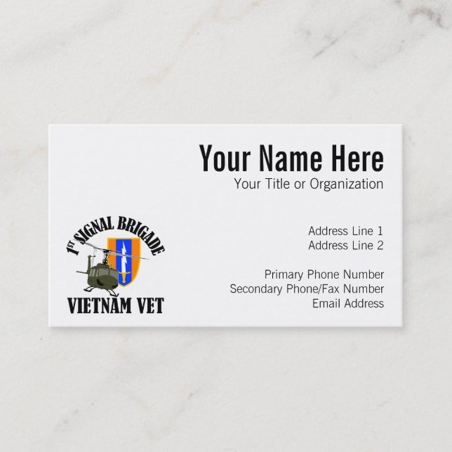 Vietnam Vet - 1st Sig Bde Business Card (Front)
