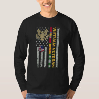 Vietnam Veteran American Flag Patriot Proud Vetera T-Shirt