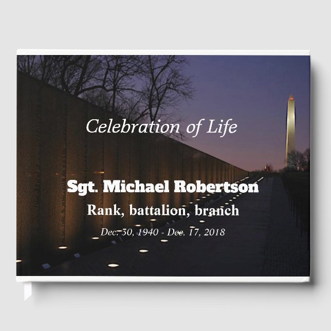 Vietnam Veteran and Washington Memorial Guest Book (Front)