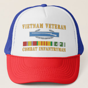 Vietnam Veteran - Cbt Infantryman w CIB VN SVC Trucker Hat