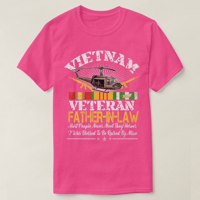 Vietnam Veteran FatherInLaw  Raised By My Hero Mil T-Shirt (Design Front)