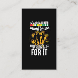 Vietnam Veteran Grandpa Soldier Granddaughter Business Card