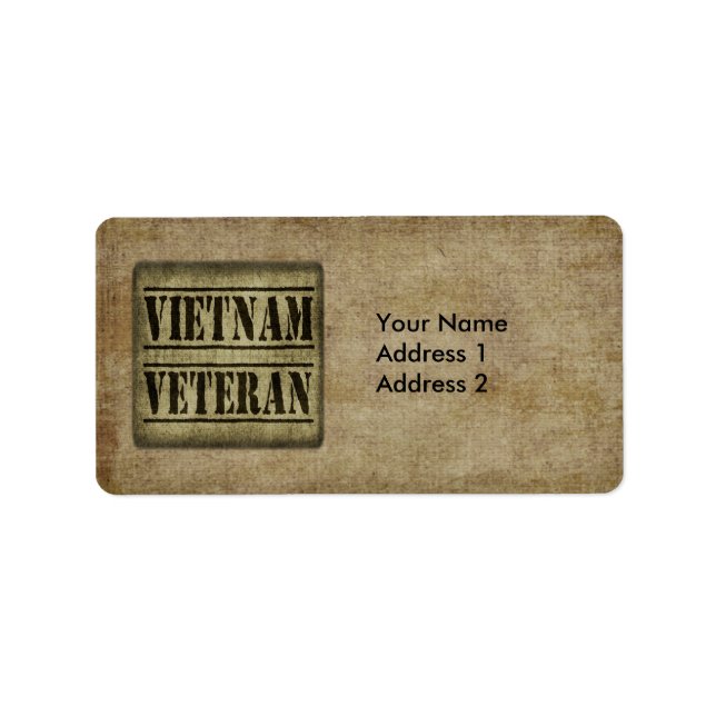 Vietnam Veteran Military Label (Front)