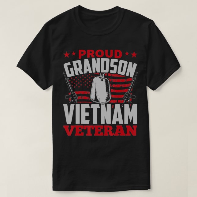 Vietnam Veteran  Proud Grandson Tees Men Kids Boys (Design Front)