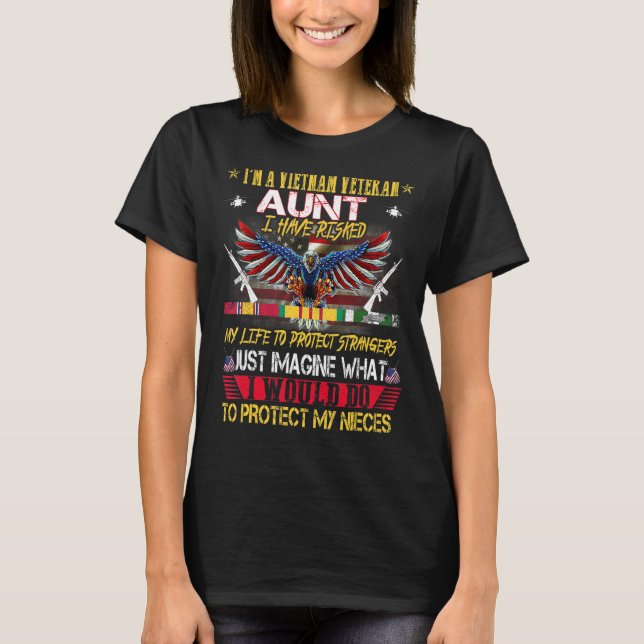 Vietnam Veteran Tees Nieces Proud Vet Aunt Mothers (Front)