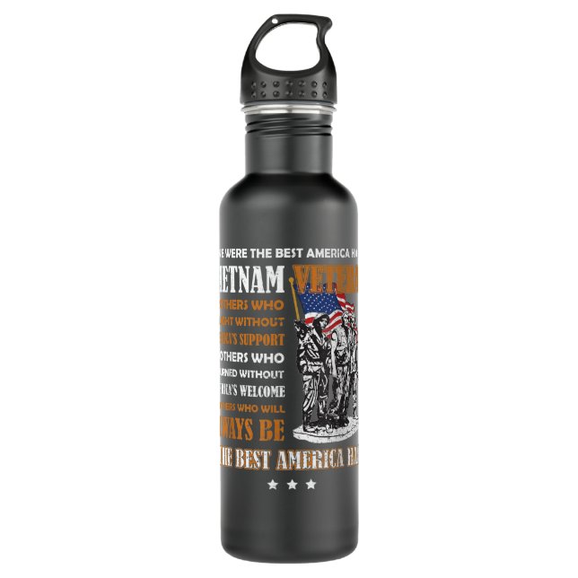 Vietnam Veteran US Flag T shirt Gift Vietnam War V 710 Ml Water Bottle (Front)