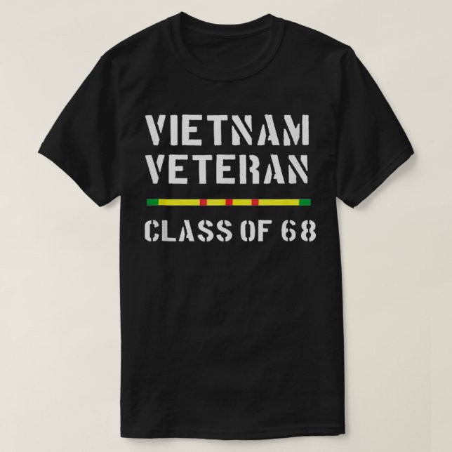 Vietnam Veteran Vet Ribbon Class of 1968 68  T-Shirt (Design Front)