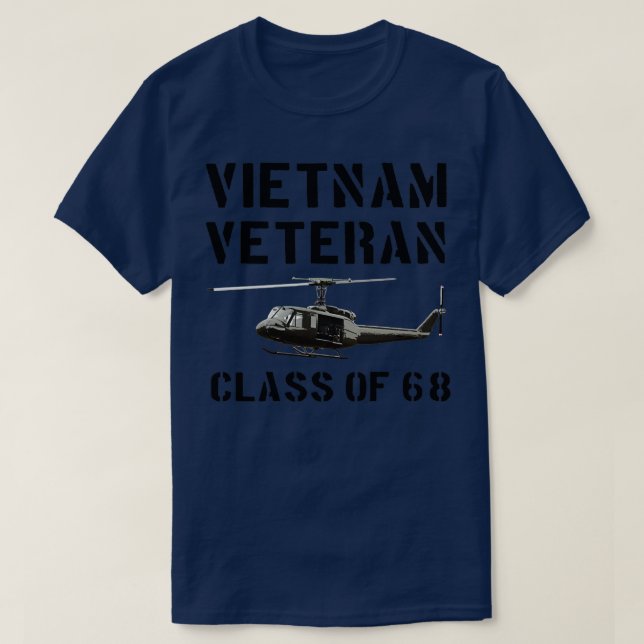 Vietnam Veteran Vietnam Veteran Huey Helicopter by T-Shirt (Design Front)