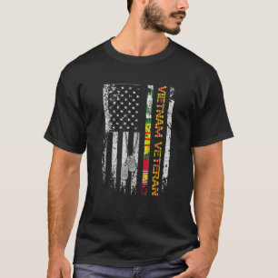 Vietnam Veteran Vintage Flag Memorial Patriotic Ve T-Shirt