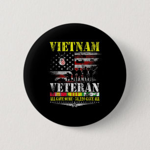 Vietnam Veteran Vintage Flag Memorial Veterans 6 Cm Round Badge