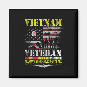 Vietnam Veteran Vintage Flag Memorial Veterans Magnet