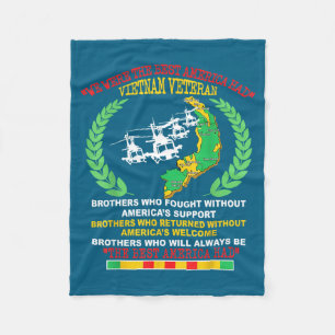 Vietnam Veteran We Were The America Had Map Helico Fleece Blanket