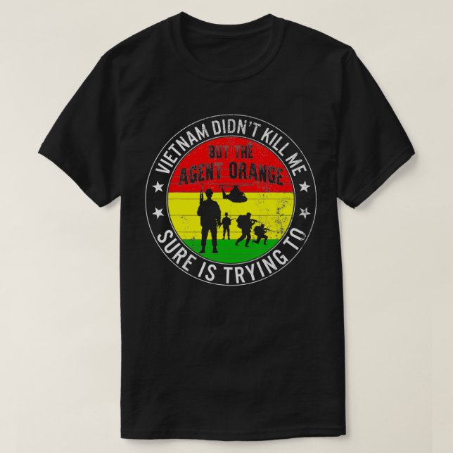 Vietnam Veterans Day Orange Agent Victims Retired  T-Shirt (Design Front)