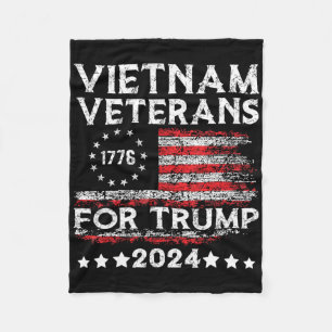 Vietnam Veterans For Trump 2025 American Flag 4th Fleece Blanket