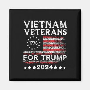 Vietnam Veterans For Trump 2025 American Flag 4th  Magnet