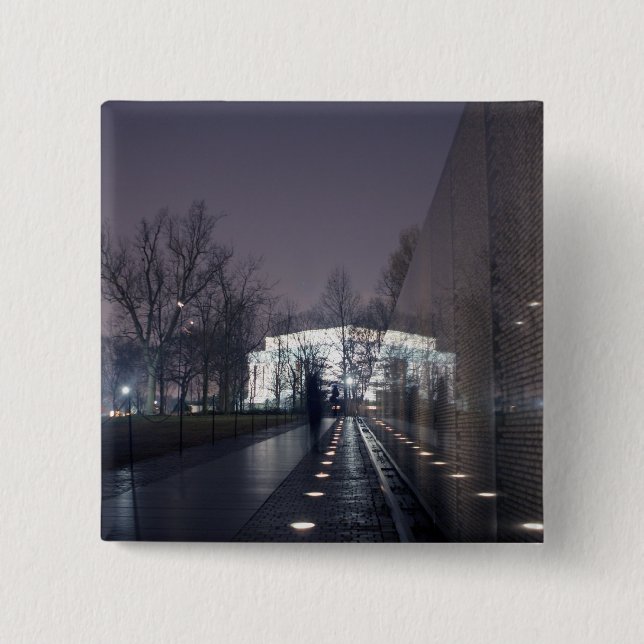 vietnam veterans memorial lincoln memorial 15 cm square badge (Front)