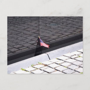 Vietnam Veterans Memorial Wall with American Flag  Postcard