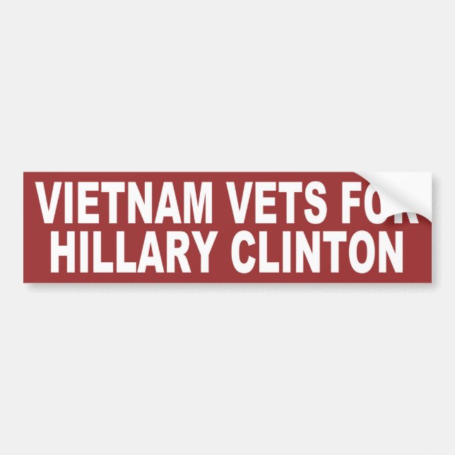 Vietnam Vets for Hillary Clinton Sticker (Front)