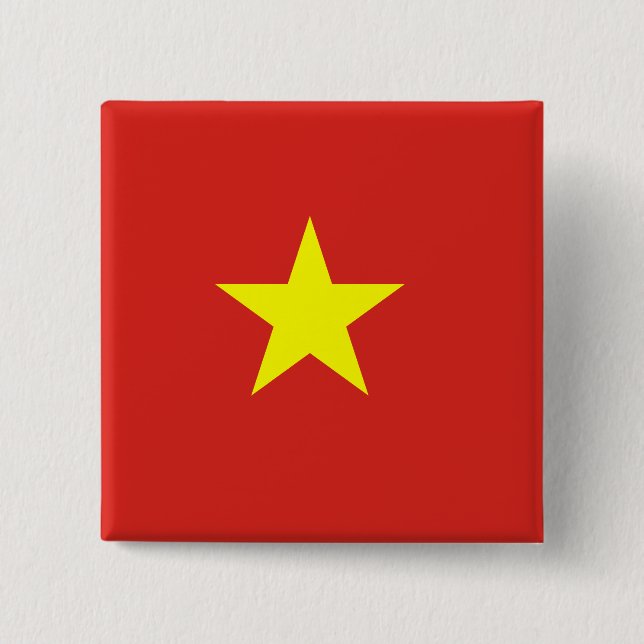 Vietnam (Vietnamese) Flag 15 Cm Square Badge (Front)