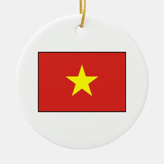 Vietnam – Vietnamese Flag Ceramic Tree Decoration (Front)