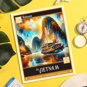 Vietnam   Vintage Painting Postcard