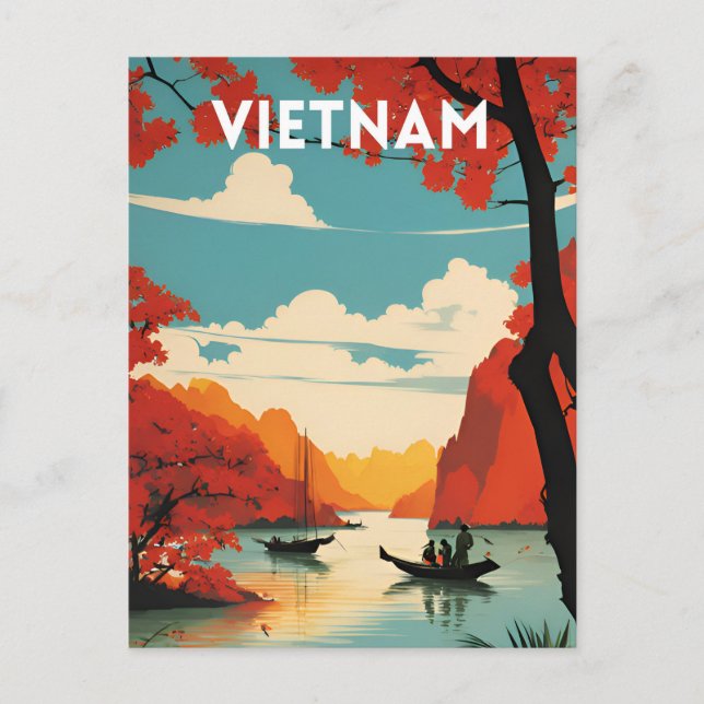 Vietnam Vintage Postcard (Front)