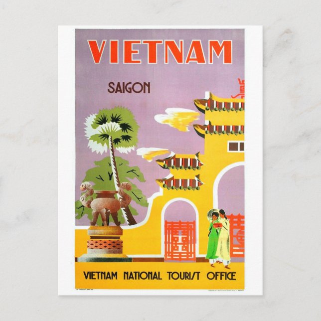 vietnam vintage travel postcard (Front)