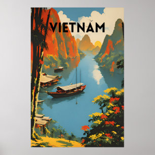 Vietnam Vintage Travel Poster