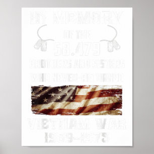 Vietnam War 1959-1975 In Memory Vietnam Veteran Ve Poster