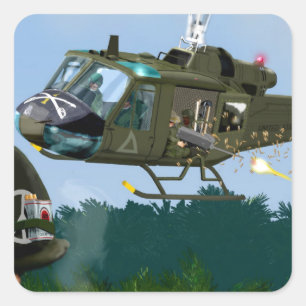 Vietnam War Bell Huey. Square Sticker