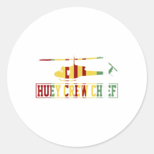 Vietnam War Crew Chief Uh1 Huey Crew Chief Vietnam Classic Round Sticker