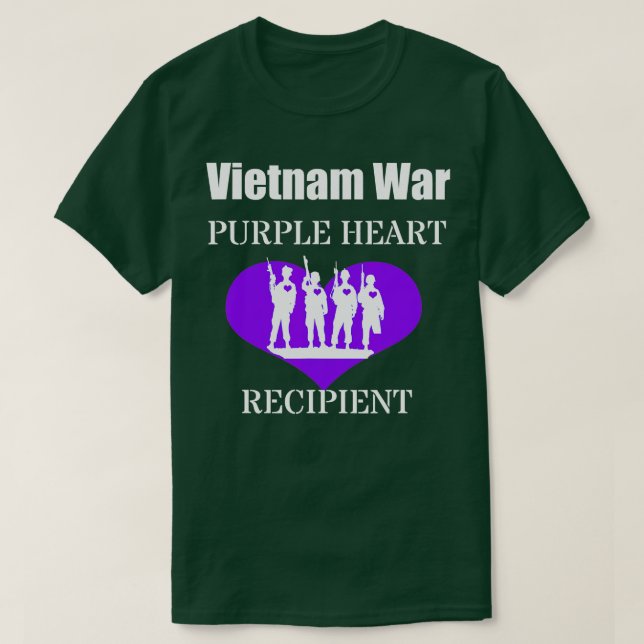 Vietnam War Purple Heart Recipient Veterans Memori T-Shirt (Design Front)