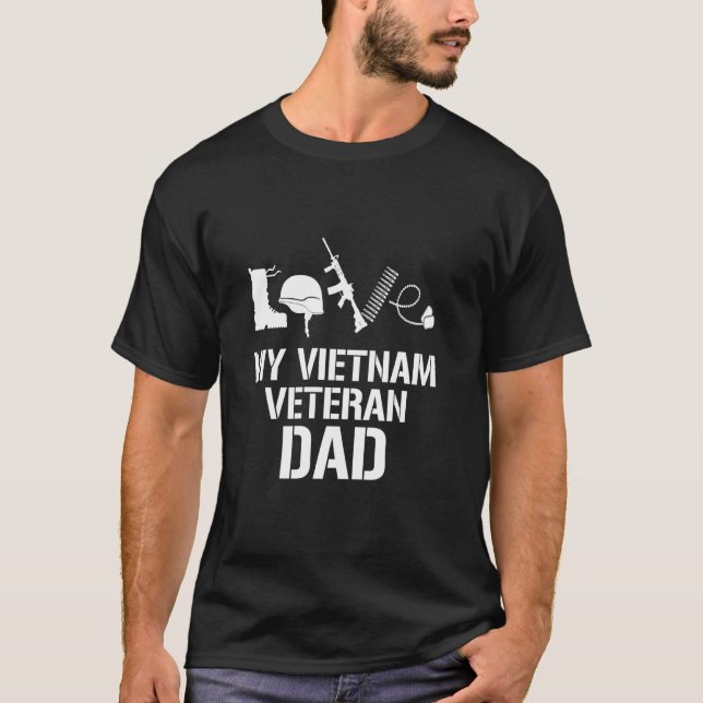 Vietnam War Veteran Daughter Son Love Military Sol T-Shirt (Front)