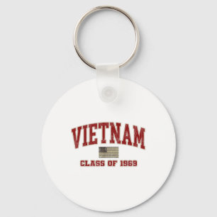 Vietnam War Veteran Shirt Military Cl Of 1969  Key Ring