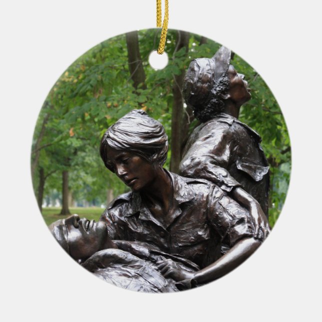 Vietnam Womens Memorial Ceramic Tree Decoration (Front)