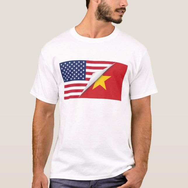 Vietnamese American Flag T-Shirt (Front)